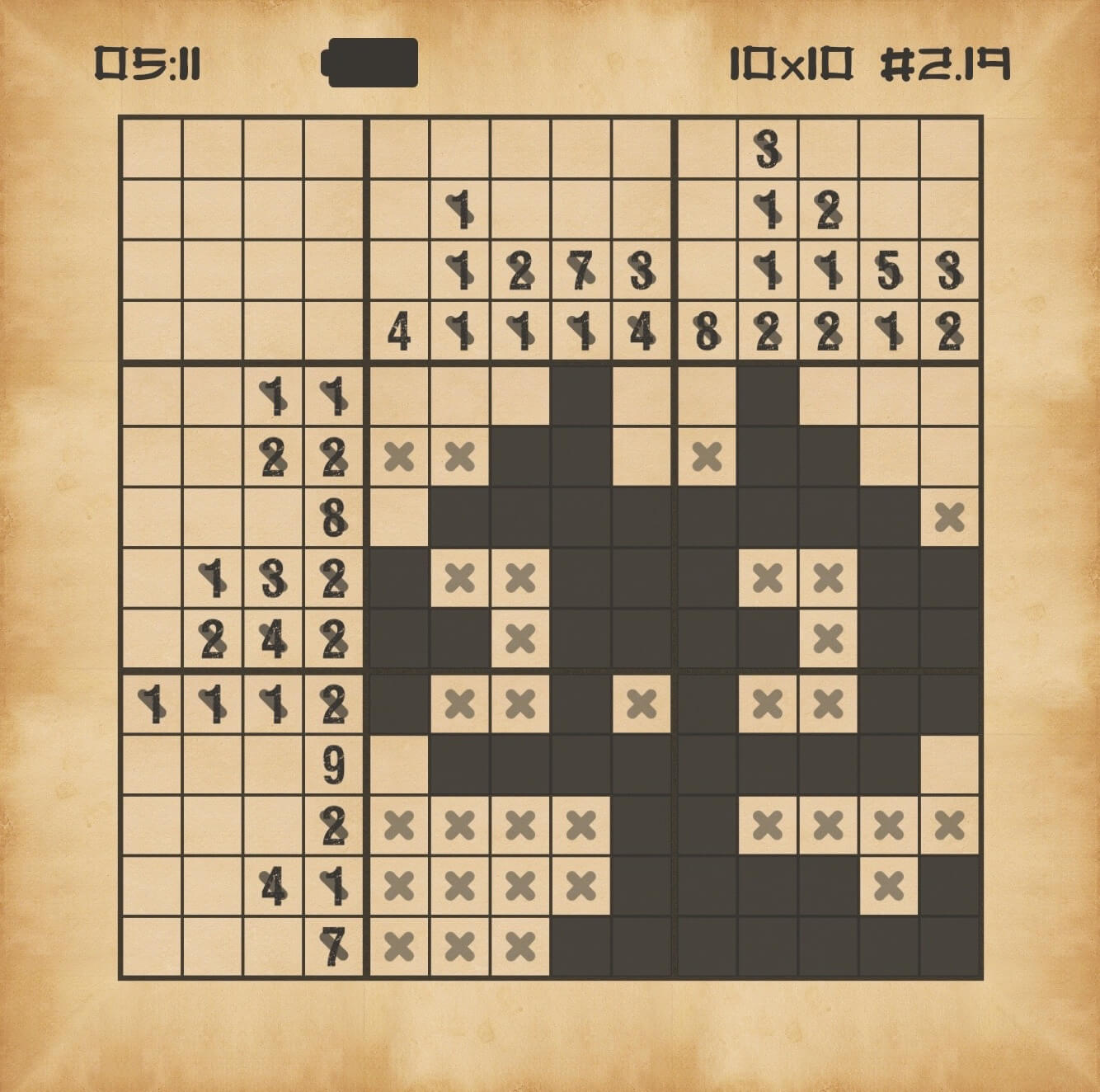 Nonogram Grid Filled